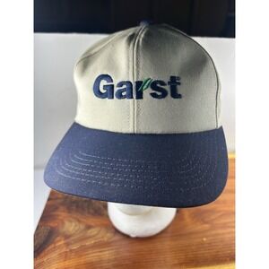 VTG‎ Garst Seed Co Legend USA Natural Khaki & Blue Snapback Baseball Hat Cap